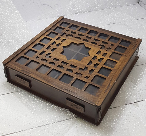 جعبه چوبی از جنس ام دی اف . لوکس . مخصوص تی بگ - دمنوش- شکلات - اجیل و میوه خشک