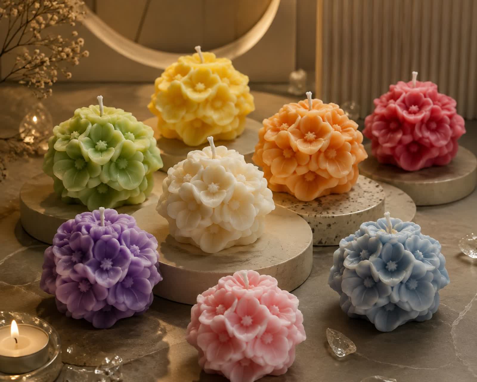 شمع گل سه بعدی