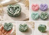 شمع گل قلب - تک عدد